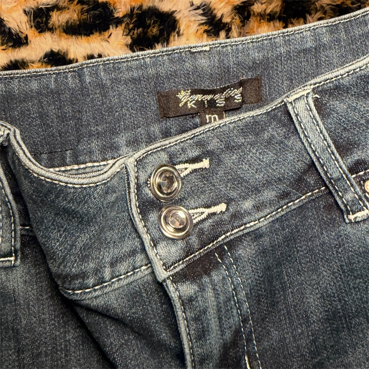 Y2K denim mini skirt