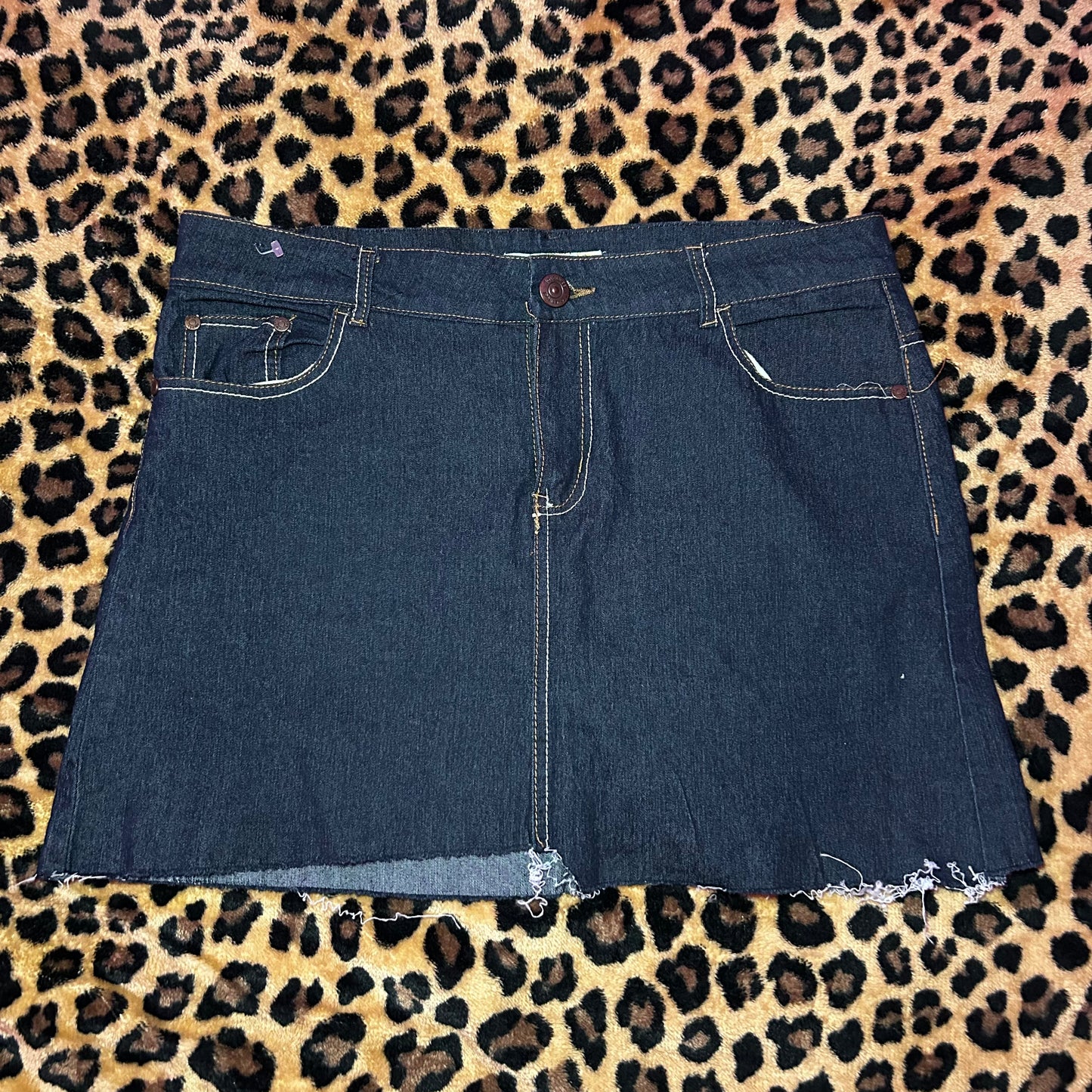 (12) Y2K Rhinestone Denim Skirt