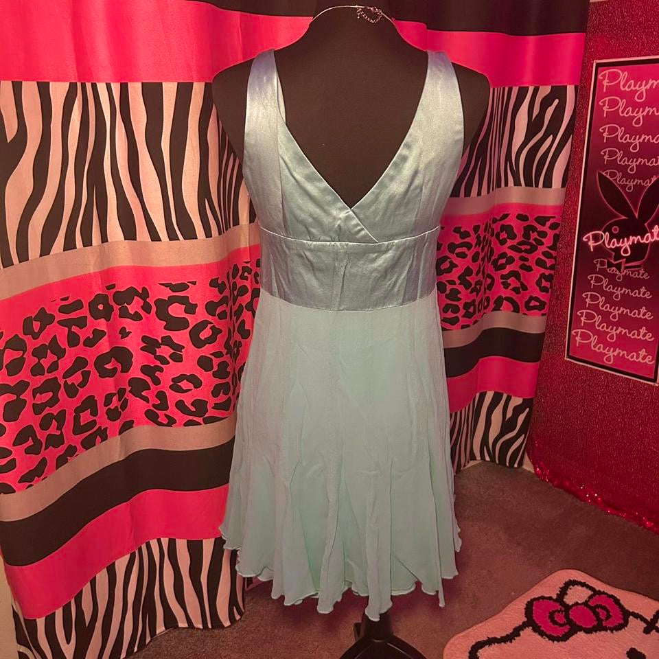 (M) Y2K Blue Silk Dress