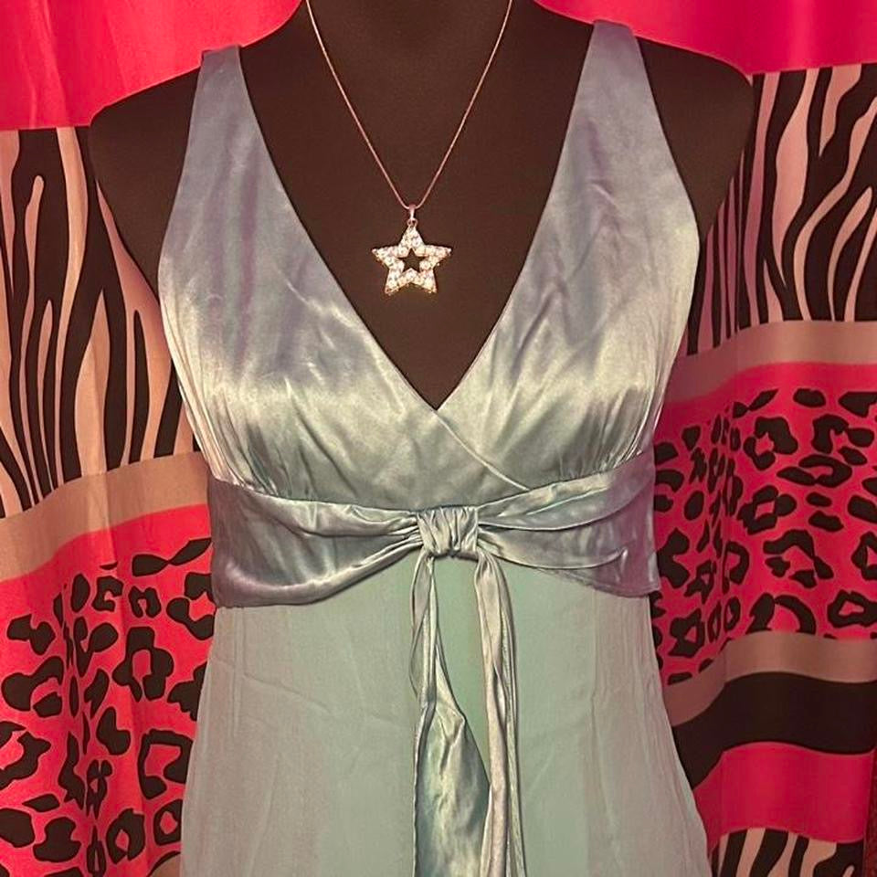 (M) Y2K Blue Silk Dress