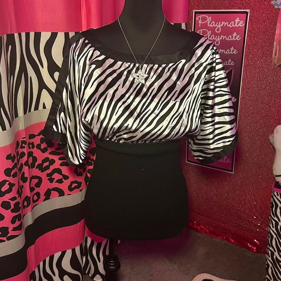 (L) Zebra Print Top