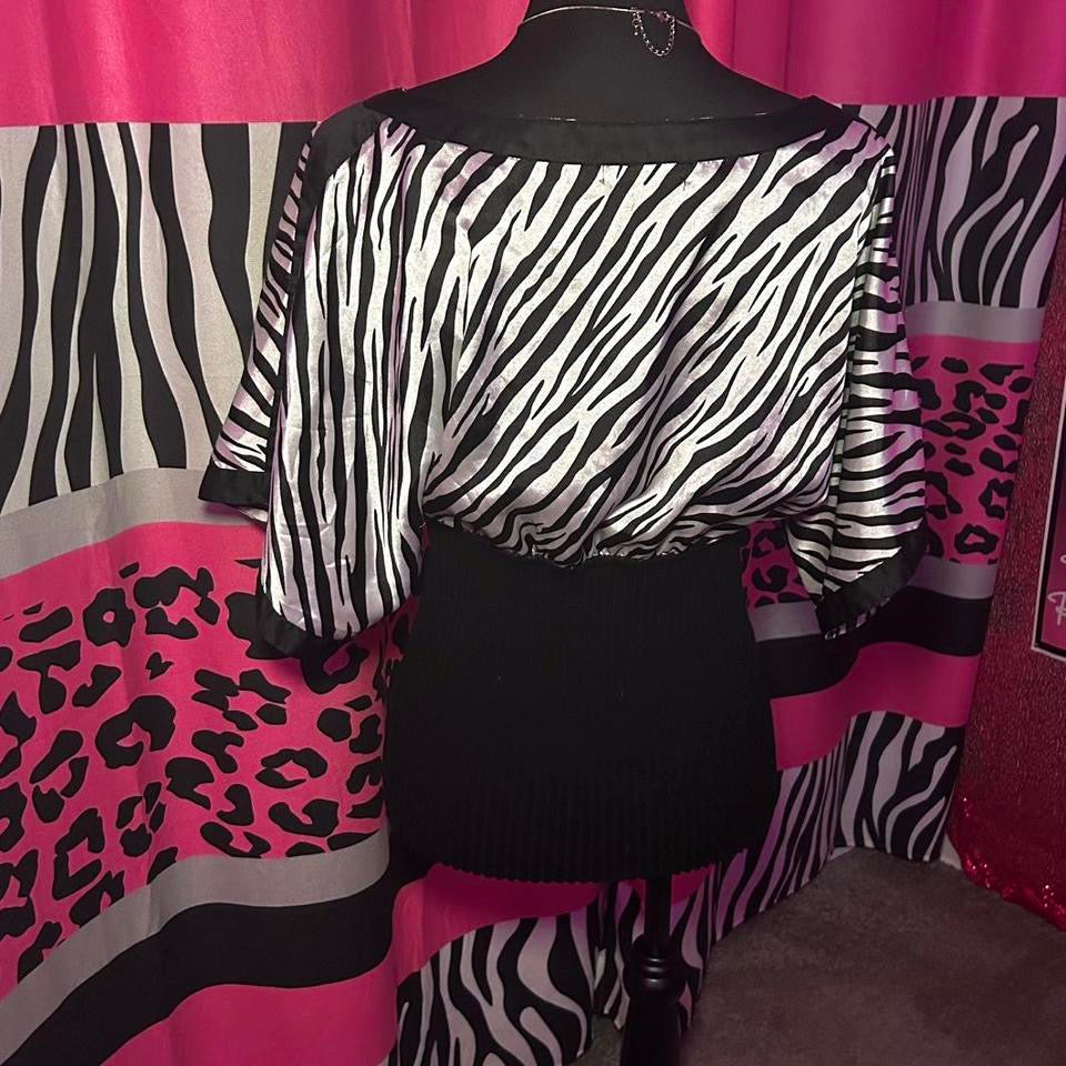 (L) Zebra Print Top