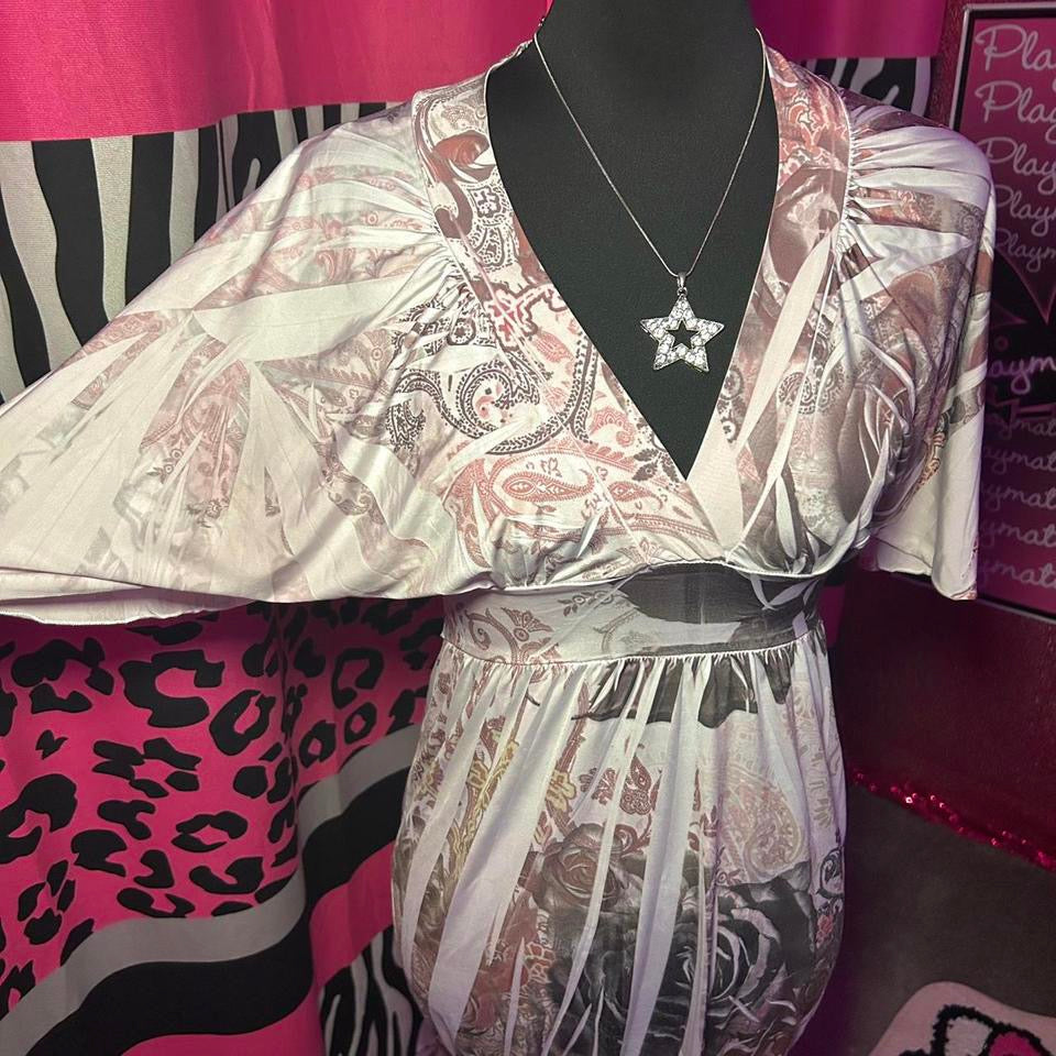 (M) 2000s Printed Mini Dress