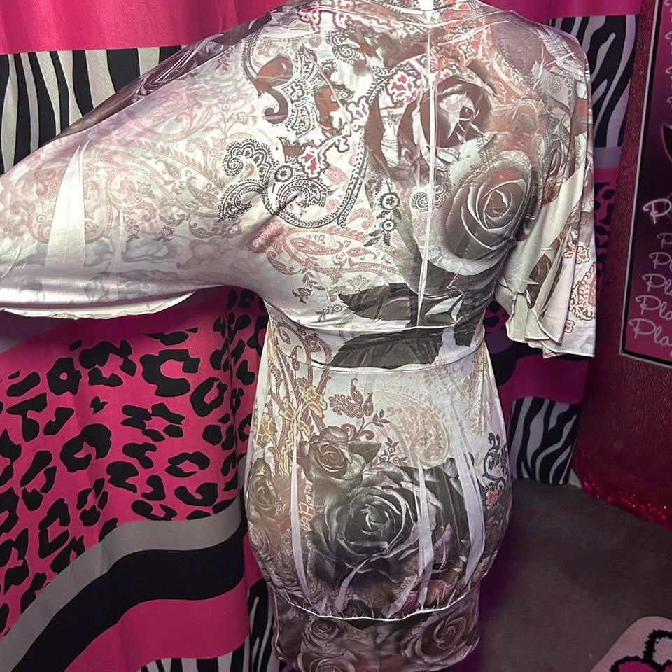 (M) 2000s Printed Mini Dress
