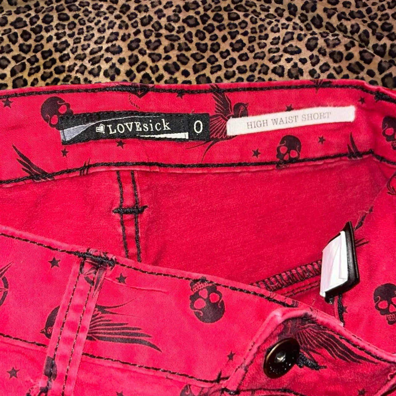 (0) Y2K Red Skull Shorts
