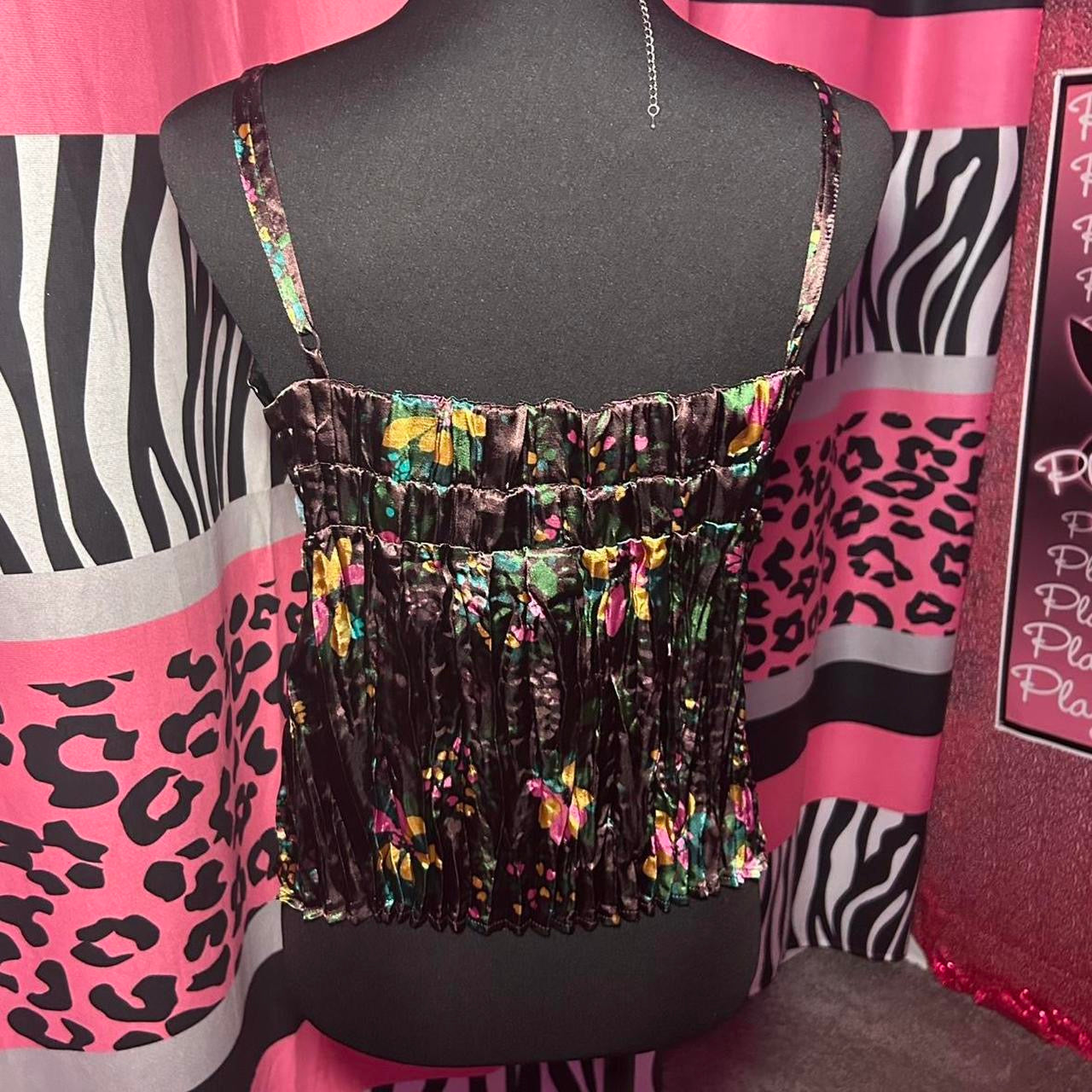 (L) Fairy Floral Babydoll Satin Tank Top
