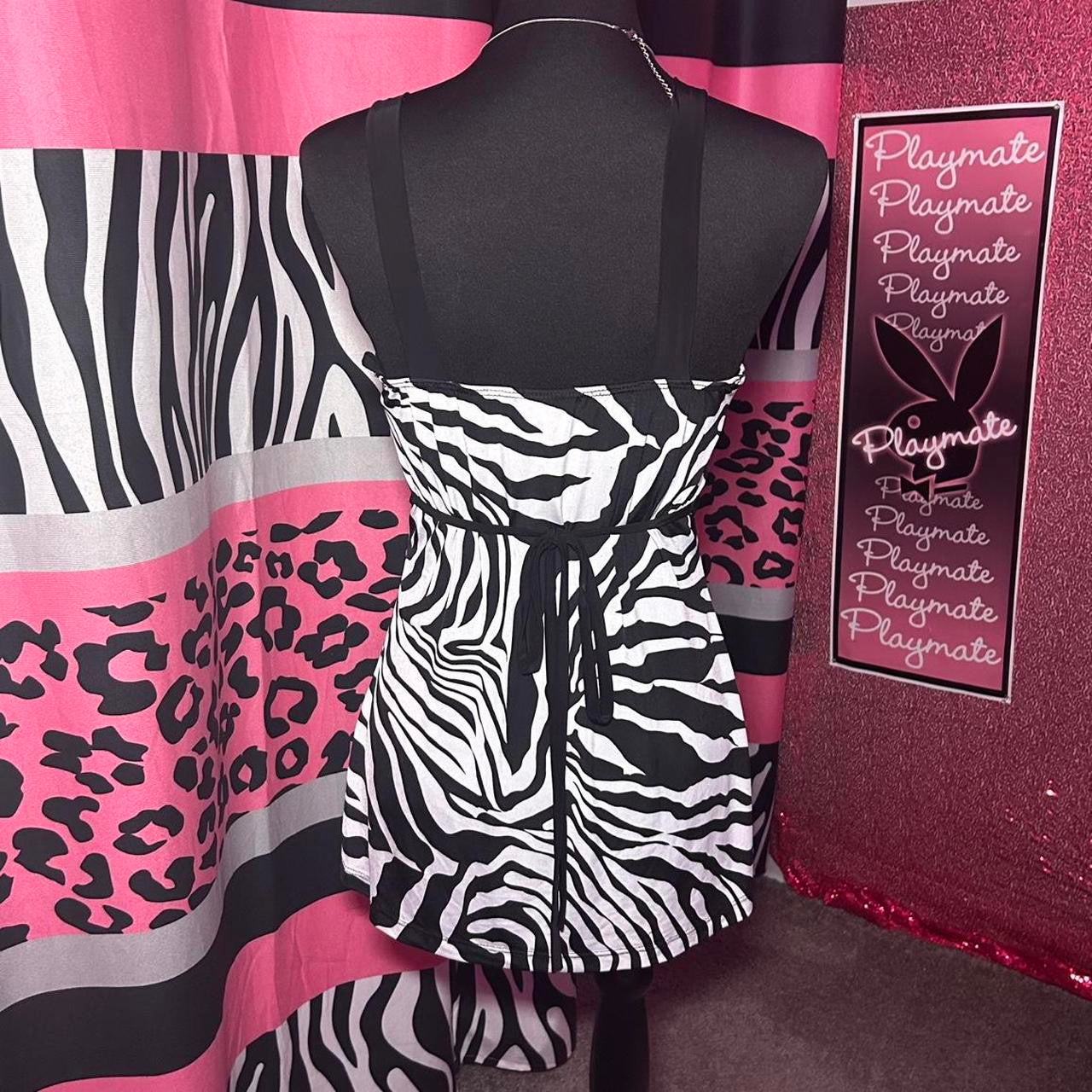 (M) zebra print babydoll top