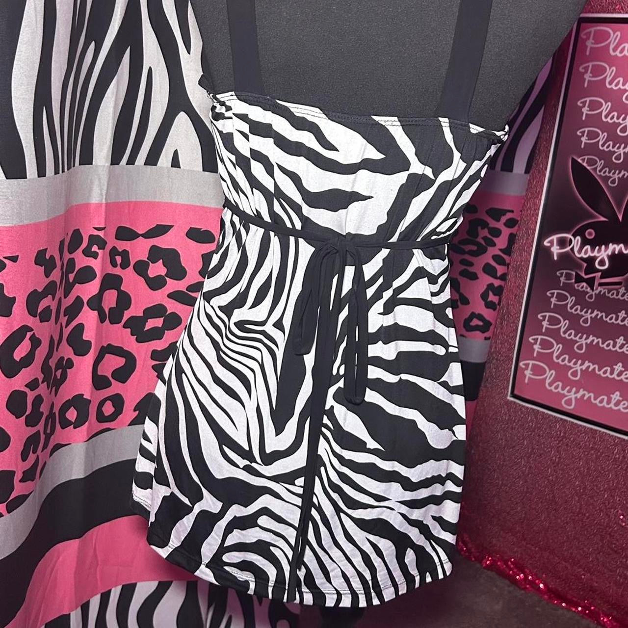 (M) zebra print babydoll top