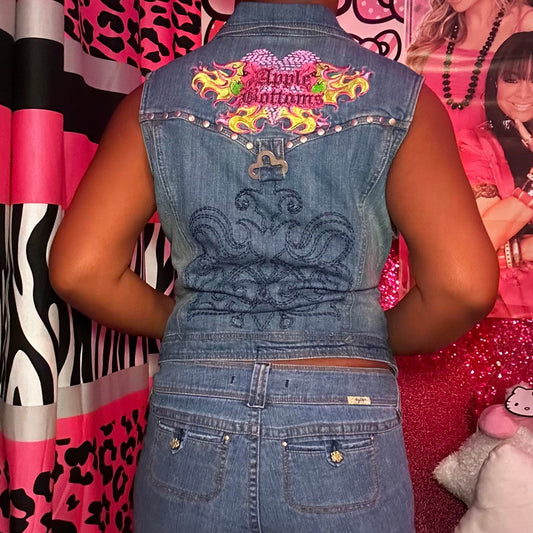 (XL) Apple Bottoms Denim Vest