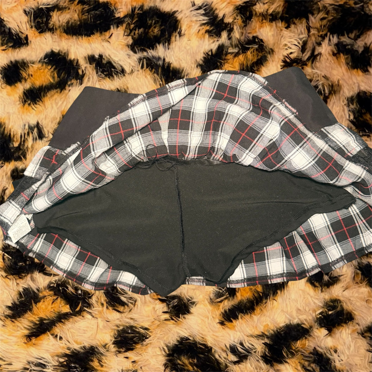 2000s grunge plaid mini skirt