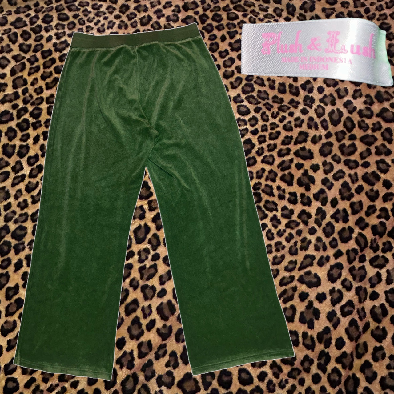 (M) Y2K Green Terrycloth Tracksuit Pants