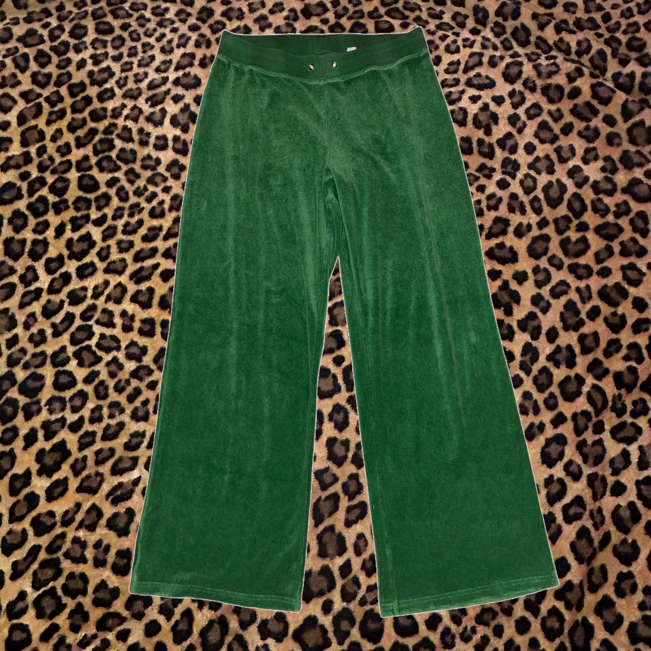 (M) Y2K Green Terrycloth Tracksuit Pants