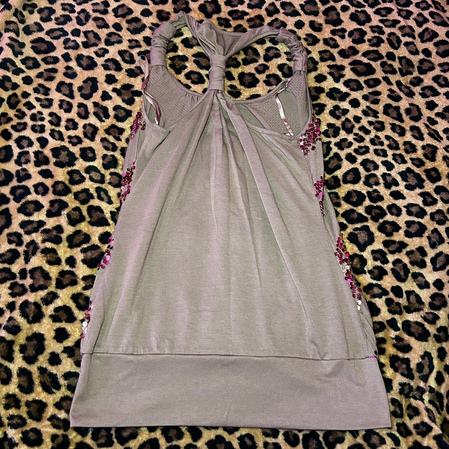 (L) Y2K Grey Sequin Tank Top