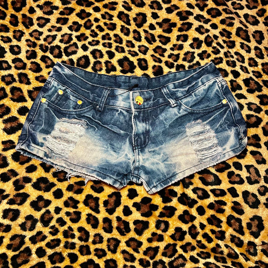 (4) FUBU Distressed Mini Shorts