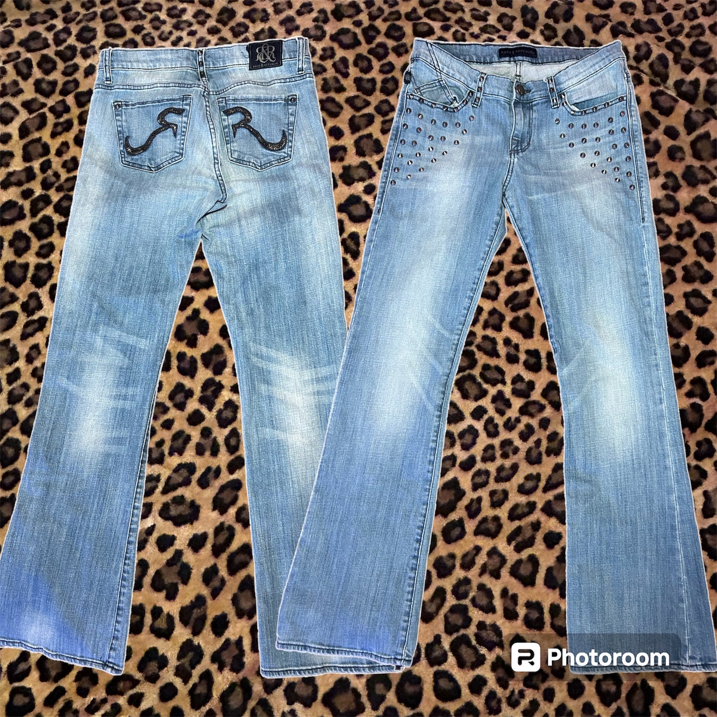 (10)Rock & Republic Studded Flared Jeans